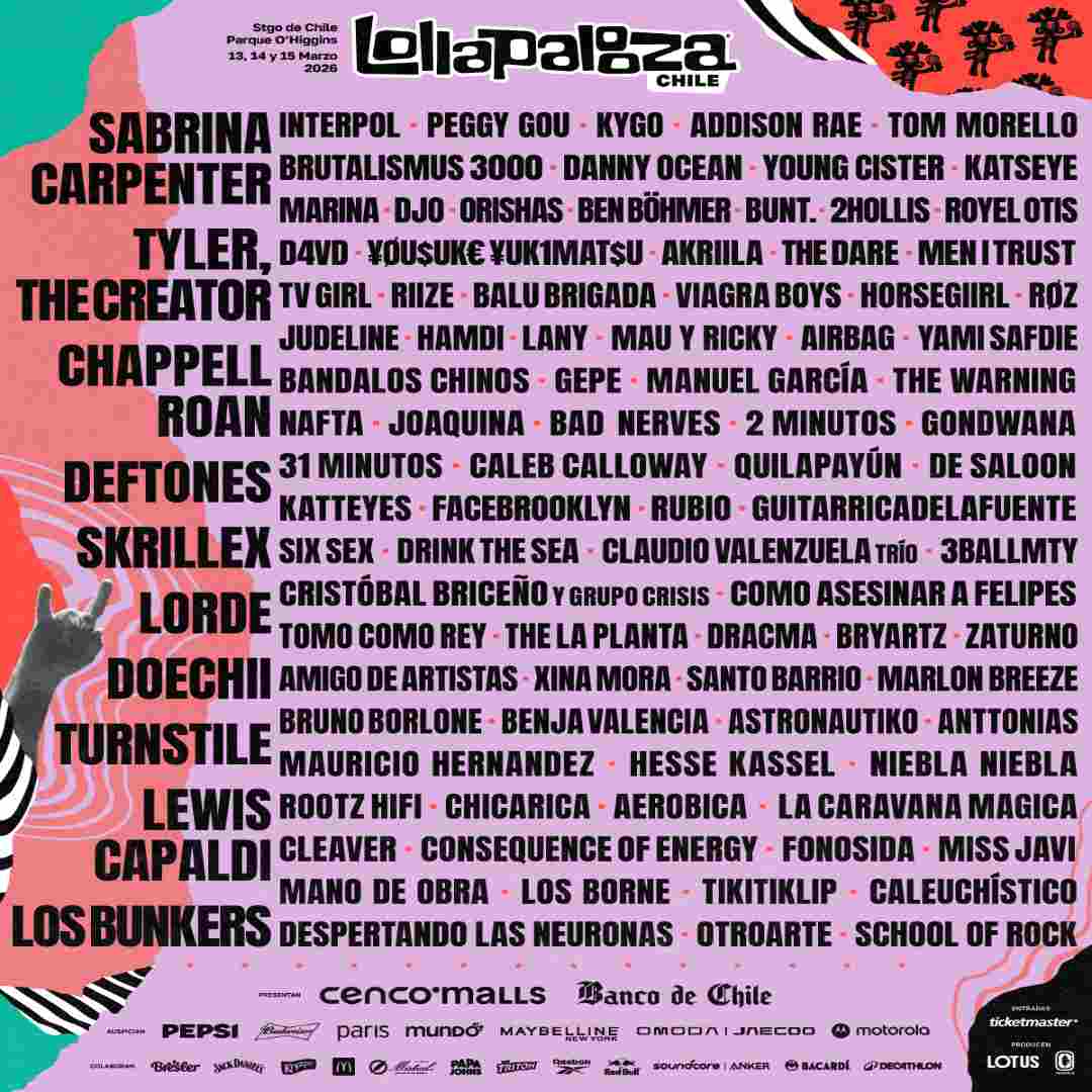 LOLLAPALOOZA CHILE 2026 REVELA SU CARTEL