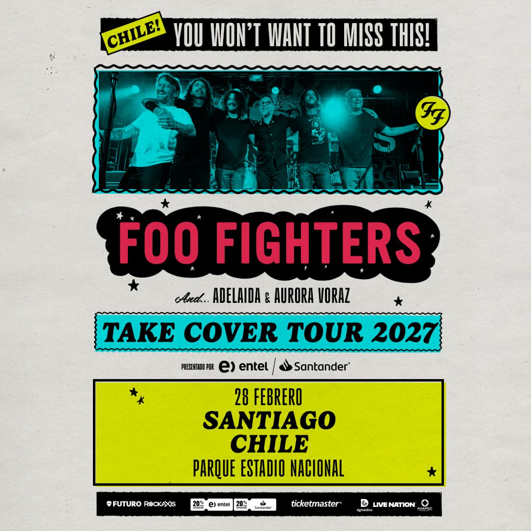 Foo Fighters trae a Chile su nueva gira «Take Cover Tour 2027»